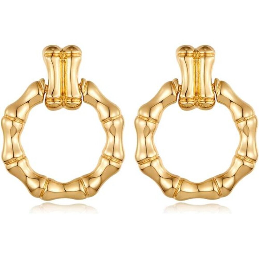 Vintage Gold Hoop Earrings | Chunky Gold Plated Statement Hoops